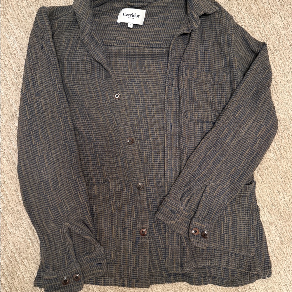 Corridor Men's Casual Button Down Shirt - Black and Brown